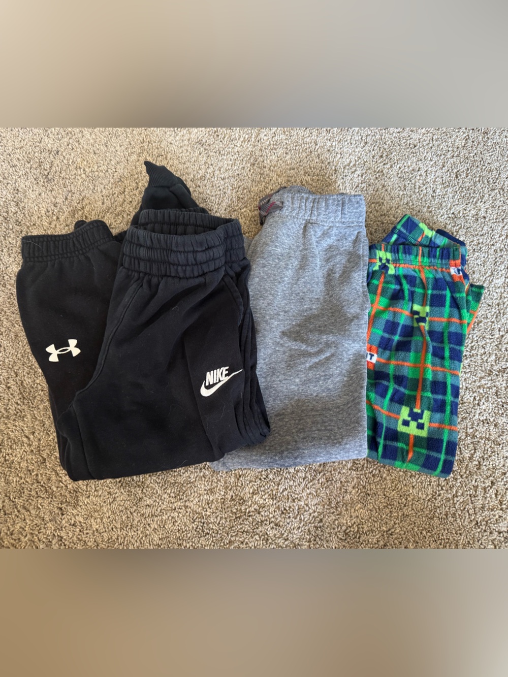 4-Pack Boys Athletic Sweatpants-Size S- Nike, Underarmor, Cat & Jack, Minecraft